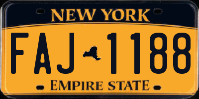 NY license plate FAJ1188