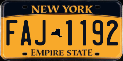NY license plate FAJ1192