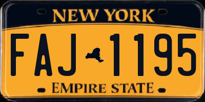 NY license plate FAJ1195