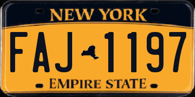 NY license plate FAJ1197