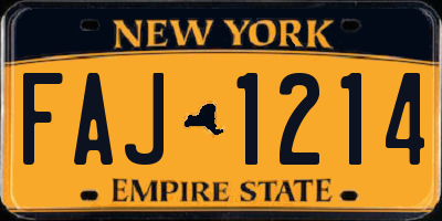 NY license plate FAJ1214