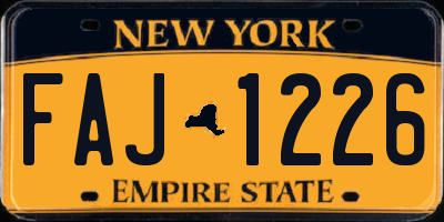 NY license plate FAJ1226