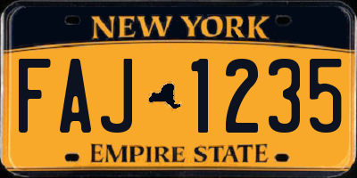 NY license plate FAJ1235