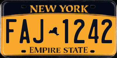 NY license plate FAJ1242