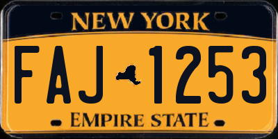 NY license plate FAJ1253