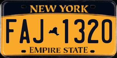 NY license plate FAJ1320