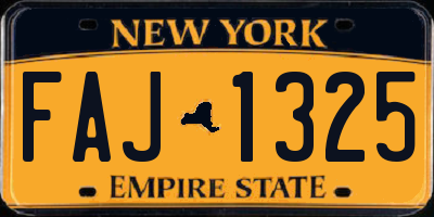 NY license plate FAJ1325
