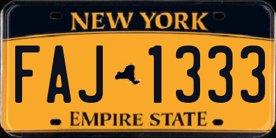 NY license plate FAJ1333