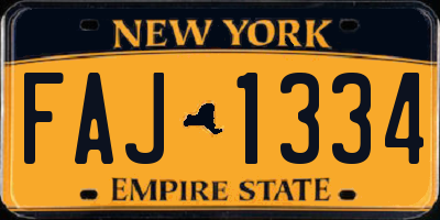 NY license plate FAJ1334
