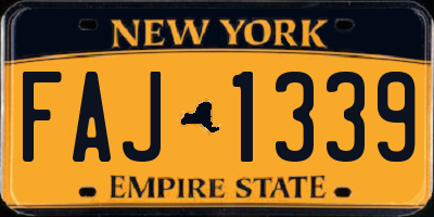 NY license plate FAJ1339