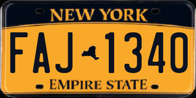 NY license plate FAJ1340