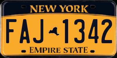 NY license plate FAJ1342