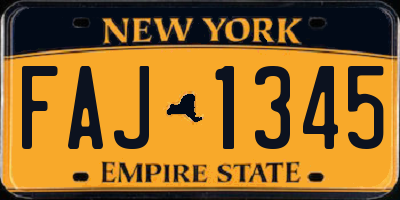 NY license plate FAJ1345