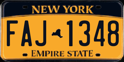 NY license plate FAJ1348