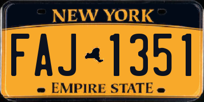 NY license plate FAJ1351