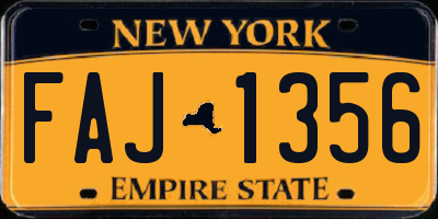 NY license plate FAJ1356