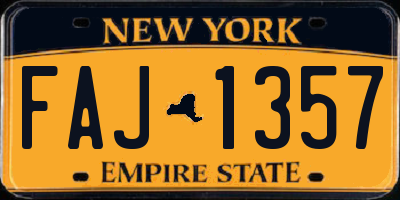 NY license plate FAJ1357