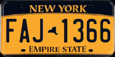 NY license plate FAJ1366