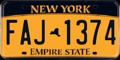 NY license plate FAJ1374