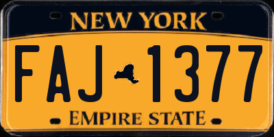 NY license plate FAJ1377