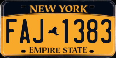 NY license plate FAJ1383