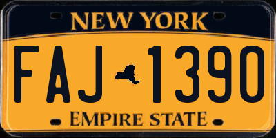 NY license plate FAJ1390