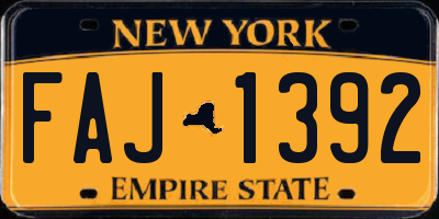 NY license plate FAJ1392