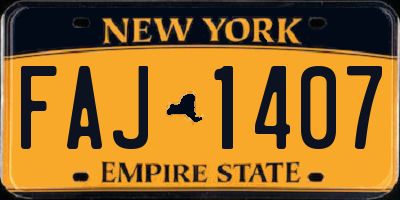 NY license plate FAJ1407