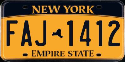 NY license plate FAJ1412