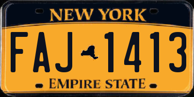 NY license plate FAJ1413
