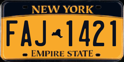 NY license plate FAJ1421