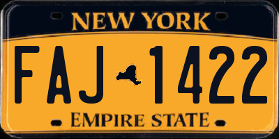 NY license plate FAJ1422