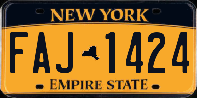 NY license plate FAJ1424