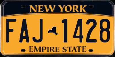 NY license plate FAJ1428