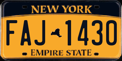 NY license plate FAJ1430