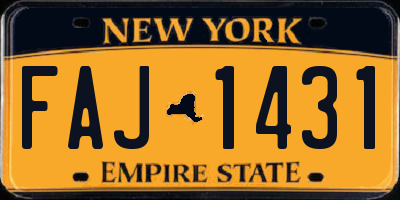 NY license plate FAJ1431