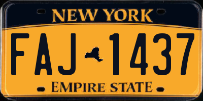 NY license plate FAJ1437