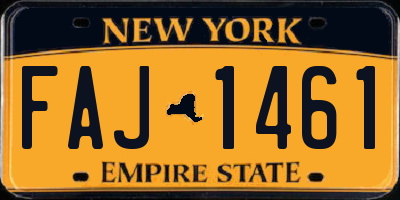 NY license plate FAJ1461