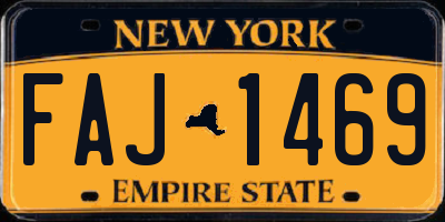 NY license plate FAJ1469