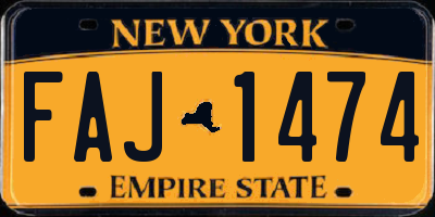 NY license plate FAJ1474