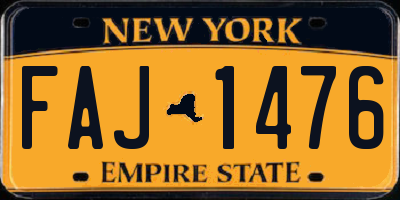 NY license plate FAJ1476