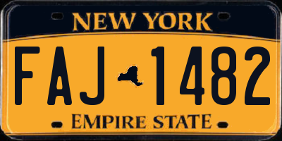 NY license plate FAJ1482