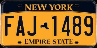 NY license plate FAJ1489