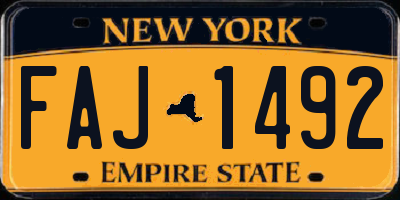 NY license plate FAJ1492