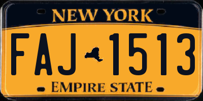 NY license plate FAJ1513