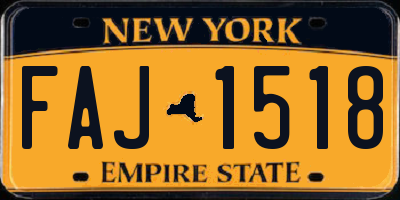 NY license plate FAJ1518