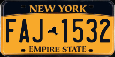 NY license plate FAJ1532