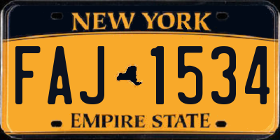 NY license plate FAJ1534