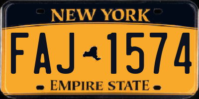 NY license plate FAJ1574