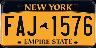 NY license plate FAJ1576